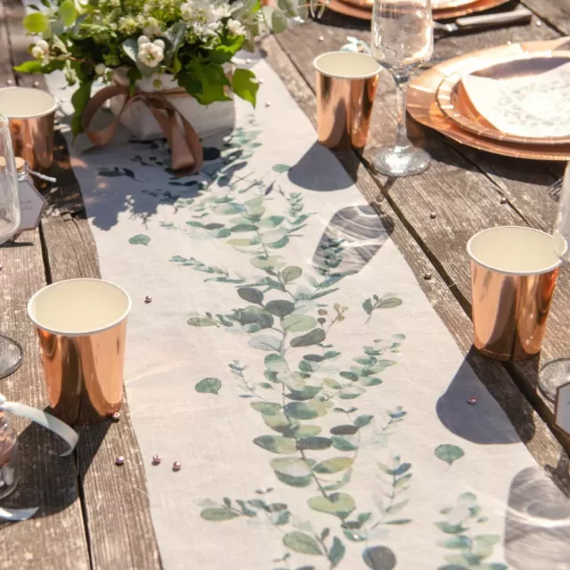 Botanical Table Runner | Wedding Party Green Floral Decorations 3m