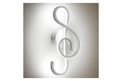 Applique lampada parete led 14w luce fredda nota musicale bianco moderno SJ090