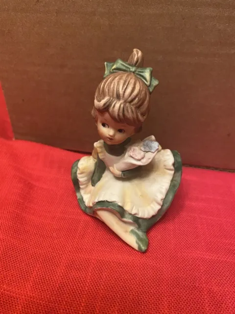 VTG 1962 Figurine Little Sweethearts by Kelvin B-873 Porcelain Bisque Irish Girl