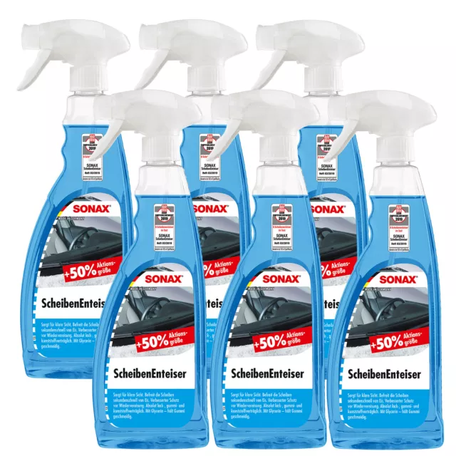 6x SONAX Scheibenenteiser Scheiben Enteiser Spray Enteiserspray 750ml