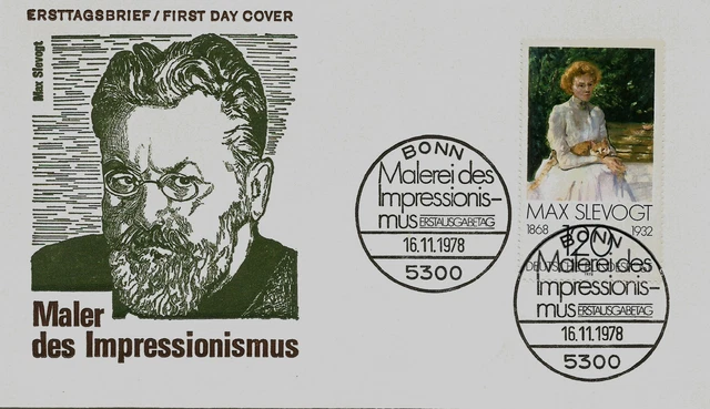 BRD FDC MiNr 988 (3) Deutscher Impressionismus: Dame mit Katze von Max Slevogt