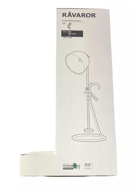 Ikea RÅVAROR Ravaror Clamp Table Lamp Modern Stainless Steel 22" New