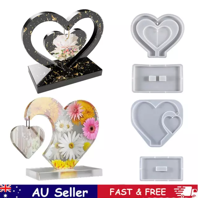 Heart Shape Picture Photo Frame Silicone Mould Epoxy Resin Crafts Casting Molds