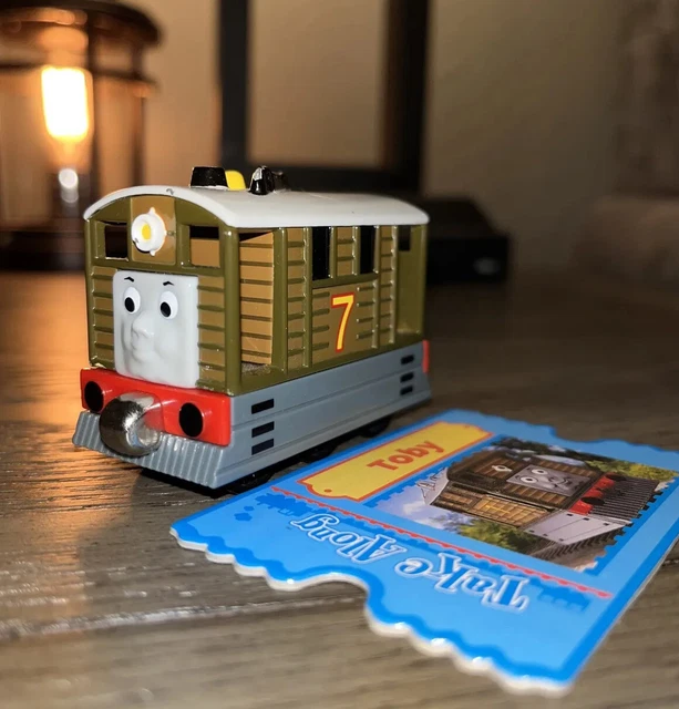 Toby ! Thomas Friends Train! Take N Play Along Diecast 2002 Collector Card!