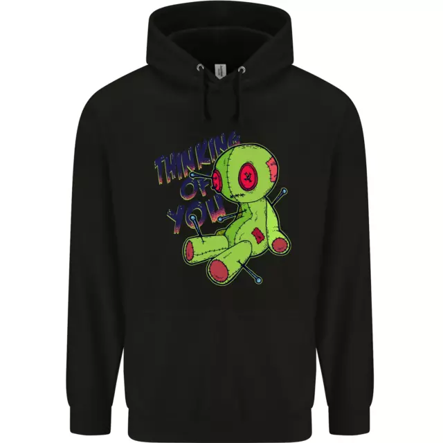 Voodoo Doll Thinking of You Halloween Black Magic Childrens Kids Hoodie