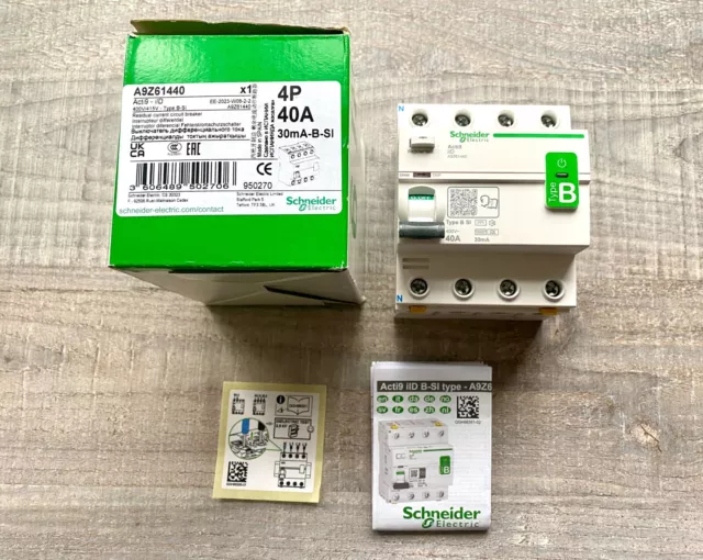 Schneider Electric FI Typ B SI 400V RCCB Acti9-iID, 4-polig, 40A, 30mA, A9Z61440