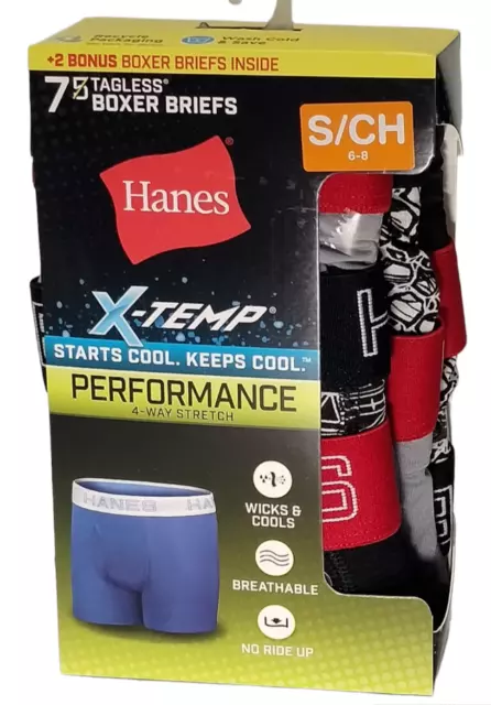 Hanes 7 Pack X-Temp Performance Boxer Briefs 4-Way Stretch Boys S M L XL ~NEW~