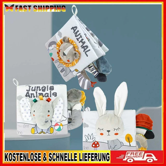 Cloth Book Cartoon 3D Touch Book Polyester Early Education Gifts for 0-12 Months