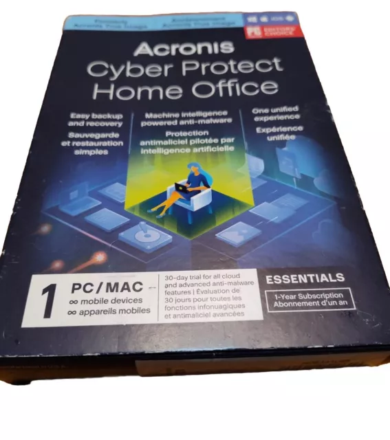 Acronis Cyber Protect Home Office para 1 PC/MAC Versión Essentials Nuevo Sellado