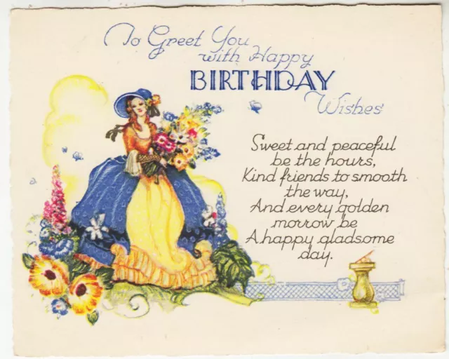 BIRTHDAY WISHES - To Grandma from Mary & Jim - c1920s era Greetings Card