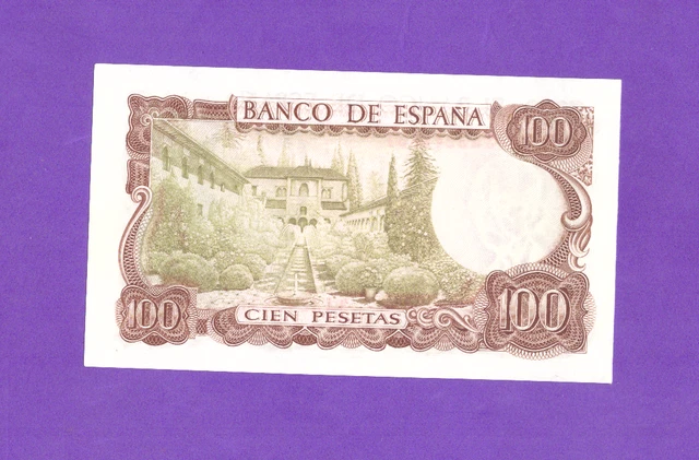 Spaiin-Banknote    Rare Rare  -  100   Pesetas  1970 - Green Back  Unc