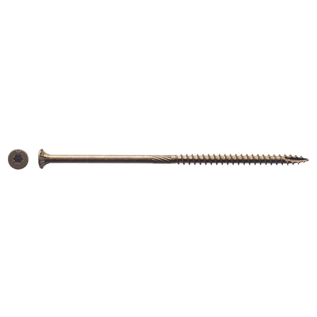 Big Timber 5BTx105 #10 x 5" T-25 Bronze Star Flat Head Ext. Screws, (185/box)