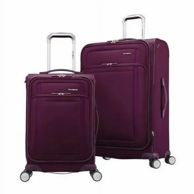 Samsonite Renew 2 Piece Luggage Soft Side 28" Suitcase w/ 20" Carry On Purple