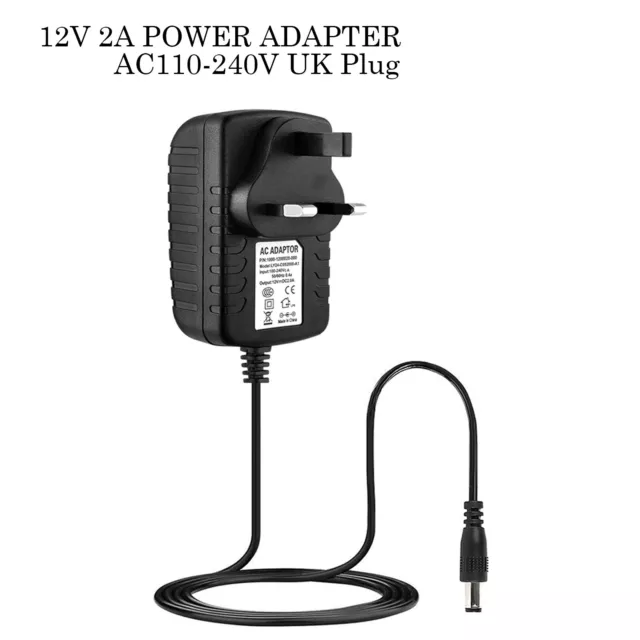 12V 2A UK Power Supply AC / DC Transformer Converter Adapter Charger LED Strip