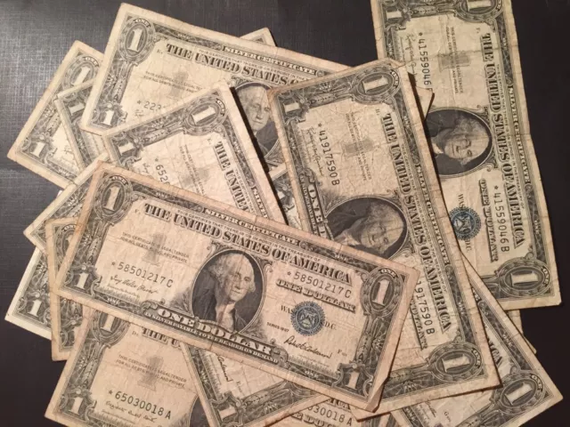 * 1957 1957A 1957B One Dollar Bill Silver Certificate Well Circulated Star Note