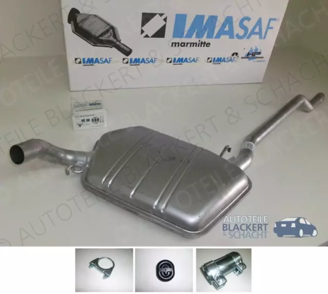 IMASAF Auspuff Mitteltopf für Audi 90+Coupe+Cabrio B3/89/80 1988-1994+Zubehör