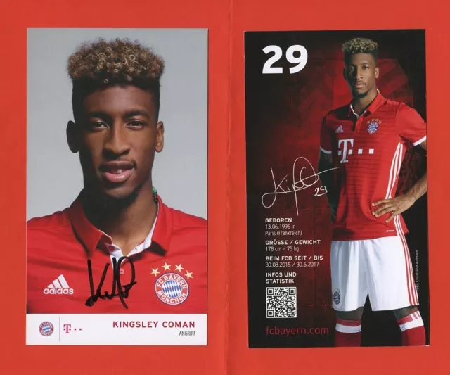 2016/17 -- 29 Kingsley Coman -- FC BAYERN MÜNCHEN --- Original Autogrammkarte
