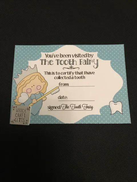 Tooth Fairy Certificate Blue Children’s Gift