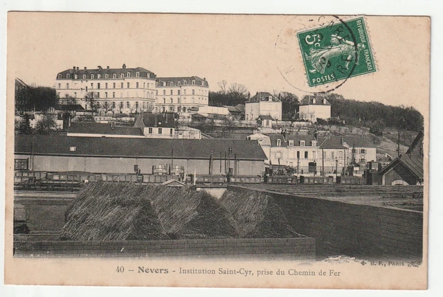 NEVERS - Nievre - CPA 58 - l' Institution Saint Cyr prise du chemin de Fer