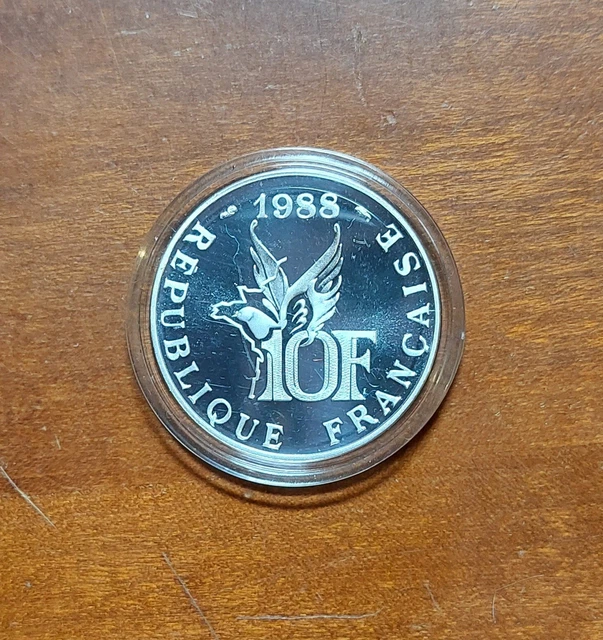 10 francs Roland Garros 1988 Argent BE avec certificat