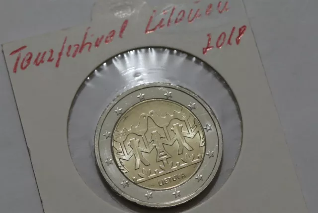 Lithuania 🇱🇹 2 Euro Coin 2018 Commemorative Song & Dance Festival B46 #K316