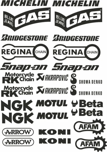 STICKER Aufkleber Sponsor Technisches Set Moto GP Wsbk Rennen Ngk