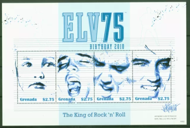 Grenada 2010 - Elvis Presley - 75° compleanno - The King - n. 6199-6202 **