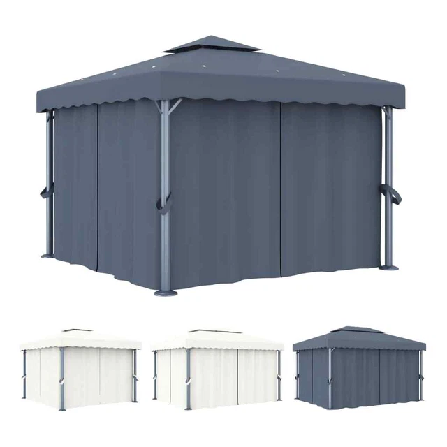 Pavillon mit Vorhang Festzelt Partyzelt Gartenzelt mehrere Auswahl vidaXL