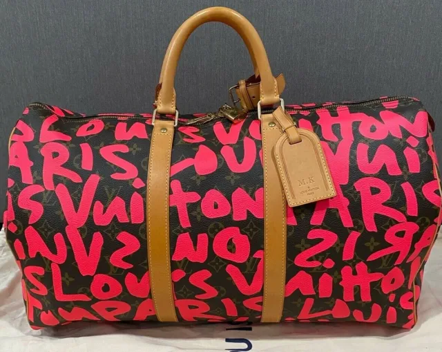 Louis Vuitton Virgil Abloh Illusion Pink Keepall Bandouliere 50 4lv516K