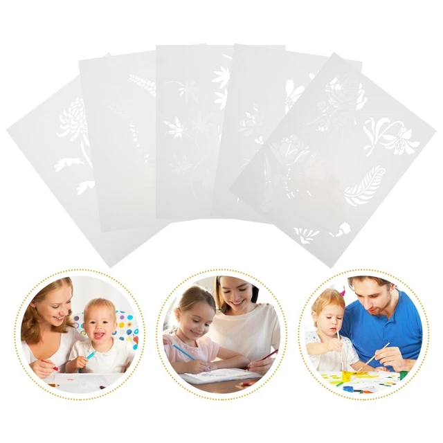 5 Pcs Kunst Schablonen Durchbrochene Malvorlage Bodenschablone Handbuch