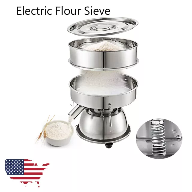 110V Electric Sieve Mechanical Vibrating Food Flour Sifters Powder Shaker