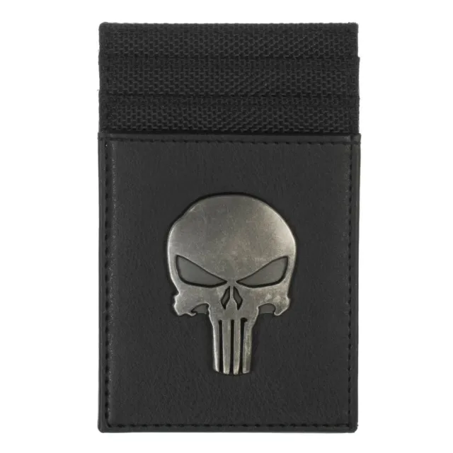 Front Pocket Slim Card Holder Wallet THE PUNISHER Skull Logo Emblem Marvel Comic