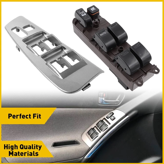 Driver Side Power Window Switch Bezel For 2003-2008 Toyota Matrix & Pontiac Vibe - Grey OEM Replacement