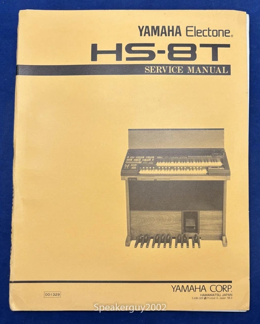 Original Yamaha Electone HS-8T Organ Service Manual