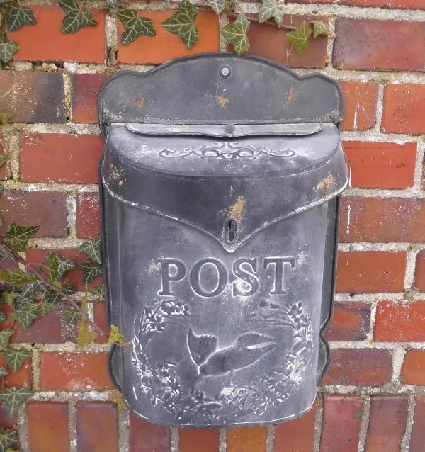 Boîte aux Lettres Poste Zinc Métal Antique Nostalgie Türdeko Style Cottage Neuf