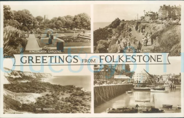 Folkestone 4 views Real photo AH&S Paragon series K7109