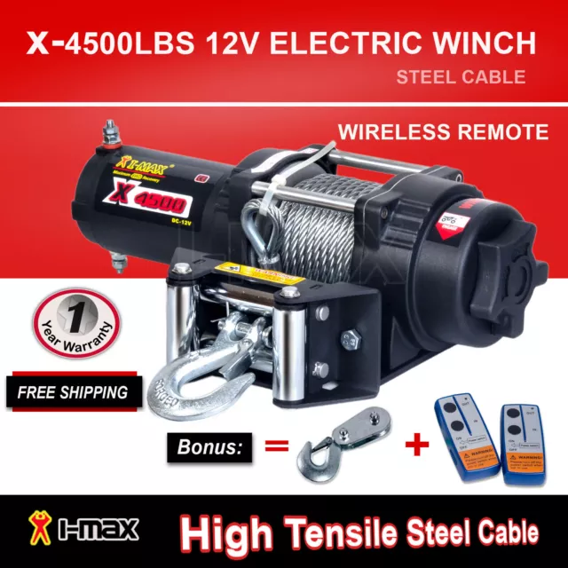 I-Max 12V Wireless 4500LBS/2041KGS Electric Winch ATV 4WD 4x4 Boat Truck 4000LBS