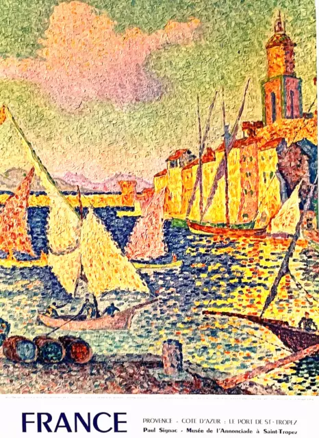 Affiche originale 40x60 cm Paul Signac Musée de l'annonciade Saint Tropez 1958.