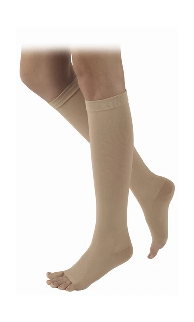 Altos de rodilla Sigvaris 503 serie de goma punta abierta - 30-40 mmHg beige completo X4
