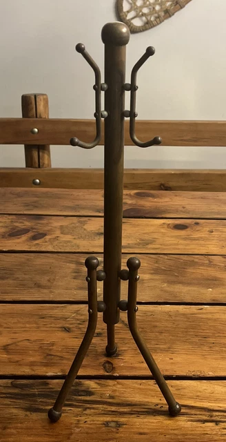 Vintage Salesman Sample Brass Coat Rack Hall Tree 15.5" Miniature Scale Doll