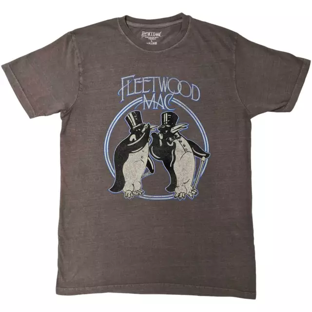 FLEETWOOD MAC Official licensed Unisex T- Shirt - Penguins - Eco Grey Cotton
