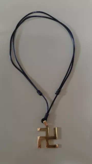 Buddhist Swastika Wan Zi Stainless-Steel Small GOLD Pendant Size 20 mm (0.7874") Buddhist Swastika Wan Zi Stainless-Steel Small GOLD Pendant Size 20 mm (0.7874")