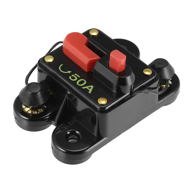 12V 50A 50 Amp Auto Inverter Circuito Interruttore Reset Audio Fusibile Supporto