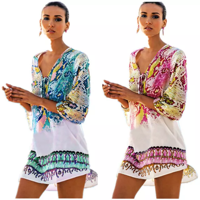 Women Beach Cover Up Swimsuit Beachwear Dress Summer Bikini Swimwear Kaftan !