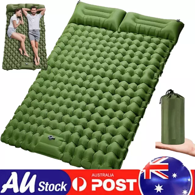 Self-Inflating Camping Mat Double Sleeping Pad Mattress Air Bed Hiking Outdoor