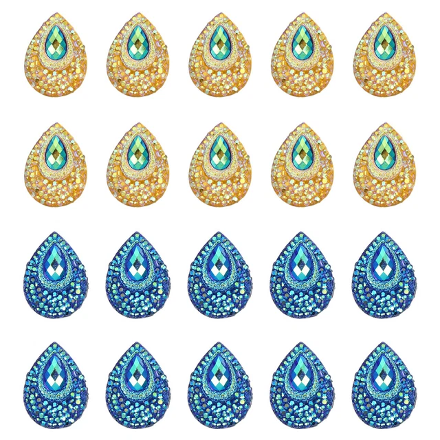 100PCS Strass Nähen Beadds Strass Charms Kristall Flatback Charme