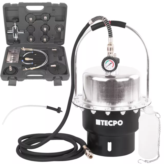 Tecpo Bremsenentlüftungsgerät 5 Liter Druckluft Bremsenentlüfter + Kfz Adapter