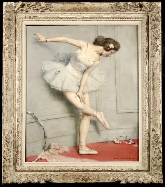 Auguste Leroux (1871-1954) Huge Signed French Oil On Canvas - Ballet Dancer