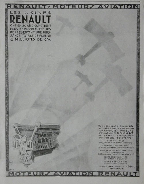 1928 Press Advertisement Renault Automobile Factories Built 18000 Engines