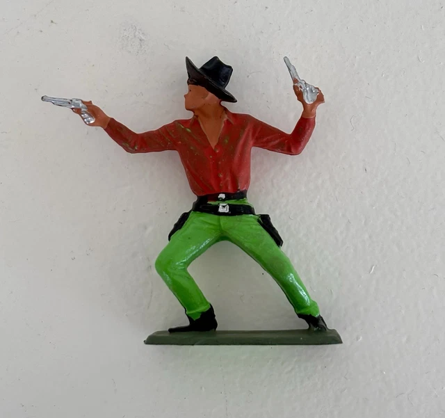Figurine Starlux Cow-Boy - Série 77 - Shériff à Pied (orange) - Occasion